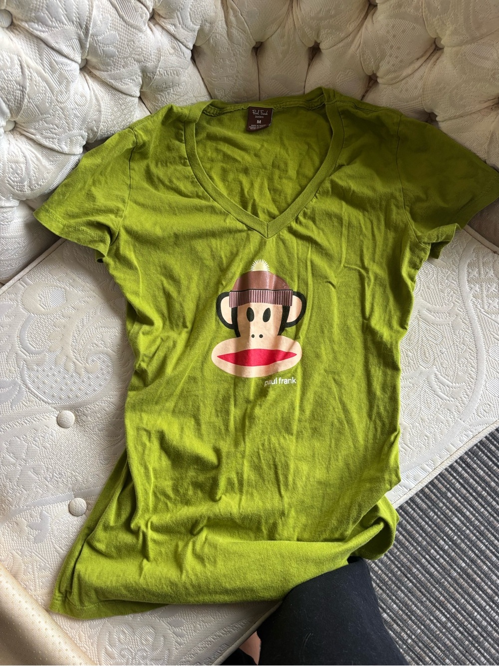 Paul Frank Bright Olive V-Neck Graphic Tee